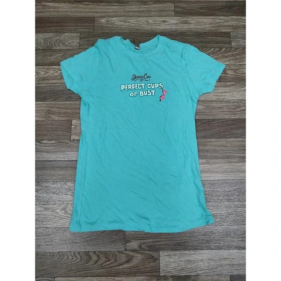 Ladies Skinny Cow Teal T-Shirt Nxt level size Large - Picture 1 of 5